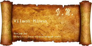Vilmos Minna névjegykártya